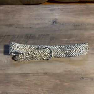 Elegant Silver Braided Belt